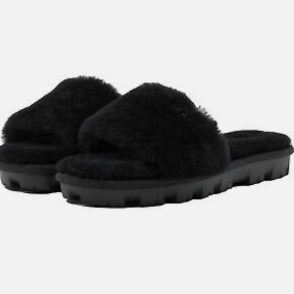 New Women's UGG Brand Cozette Slide Black Cozy Shoes Slipper Sandals size 7